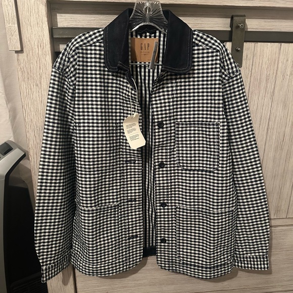 Chic Black and White Checkered Jean Jacket - Picture 6 of 8
